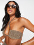 Фото #1 товара South Beach mix & match halter triangle bikini top on gold metallic