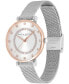 ფოტო #2 პროდუქტის Women's T-Bar Silver-Tone Stainless Steel Mesh Bracelet Watch 32mm