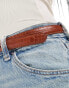 Фото #4 товара Mango round buckle croc belt in brown