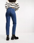 Фото #4 товара NA-KD high waist straight leg jeans in mid blue