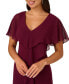 ფოტო #3 პროდუქტის Women's Flutter-Sleeve Crepe Ruffled Gown