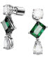 ფოტო #2 პროდუქტის Silver-Tone Mesmera Green Stone Drop Earrings