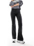 River Island high rise coated flare jeans in black