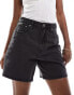 Abercrombie & Fitch Curve Love loose fit denim shorts in black