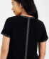 ფოტო #3 პროდუქტის Petite Short-Sleeve Button-Back Top