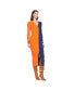 ფოტო #3 პროდუქტის Women's Orange, Navy Denver Broncos Shoko Knit Button-Up Sweater Dress
