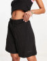 COLLUSION nylon oversized boxy short in black