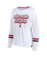 Women's White Wisconsin Badgers Retro Power Striped Long Sleeve T-shirt