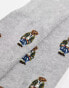 Polo Ralph Lauren 2 pack socks with all over bear logo in grey blue - фото #3