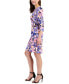 Фото #3 товара Women's Floral-Print Ruched Sheath Dress