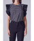 ფოტო #1 პროდუქტის Women's Shirring Sleeve Knit Top