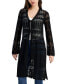 Juniors' Mixed-Stitch Long-Sleeve Tie-Front Duster