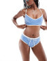 ASOS DESIGN contrast binding hidden underwire crop bikini in dusty blue Staubblau, EU 80 C - фото #1