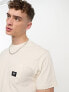 Vans woven patch pocket t-shirt in off white