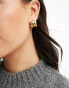 Фото #3 товара Neck On The Line margot twisted gold plated stainless steel hoop earrings