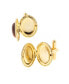 ფოტო #1 პროდუქტის Jewelry 14K Gold Plated Tiger's Eye Oval Locket Cufflinks