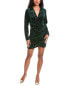 Фото #1 товара Anna Kay Jacquard Velvet Mini Dress Women's Green S