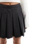 Фото #8 товара ASOS DESIGN leather look pleated school skirt in black