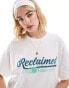 Reclaimed Vintage unisex oversized t-shirt with tennis club print in white