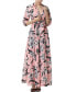 Фото #2 товара Maternity Matenrity Floral Print Nursing Maxi Shirt Dress