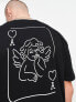 Фото #2 товара ASOS DESIGN relaxed t-shirt in black with cherub card back print