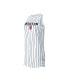 ფოტო #1 პროდუქტის Women's White Boston Red Sox Reel Pinstripe Knit Sleeveless Nightshirt
