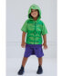 Фото #2 товара Boys Avengers Hulk Athletic T-Shirt and Mesh Shorts Outfit Set