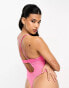 Фото #4 товара Hunkemoller Isabelle non padded plunge lace bodysuit in raspberry