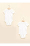 Фото #5 товара LCW baby Bisiklet Yaka Basic Organik Pamuklu Kız Bebek Çıtçıtlı Body 2'li