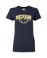 ფოტო #2 პროდუქტის Women's Navy Michigan Wolverines College Football Playoff 2023 National Champions Gold Dust Schedule T-shirt