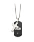 Фото #1 товара Chisel black IP-plated CZ DAD Dog Tag and Cross Pendant Ball Chain