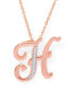 Фото #7 товара Diamond Accent Initial Pendant Necklace 18" in Gold Plate or Rose Gold Plate