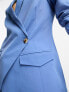 Vila tailored blazer co-ord with asymmetric fastening in blue
