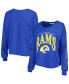 Women's Royal Los Angeles Rams Skyler Parkway Cropped Long Sleeve T-shirt