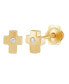 ფოტო #2 პროდუქტის Children's Diamond Accent Cross Earrings in 14k Yellow Gold