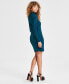 ფოტო #2 პროდუქტის Women's Mock Neck Shine Rib Mini Dress, Created for Macy's