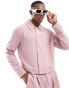 Фото #1 товара ASOS DESIGN smart co-rd slim trucker jacket in pink checkerboard