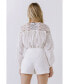 ფოტო #5 პროდუქტის Women's Lace Yoke With Long Sleeve Blouse