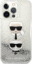 Karl Lagerfeld Etui Karl Lagerfeld KLHCP13XKICGLS Apple iPhone 13 Pro Max srebrny/silver hardcase Liquid Glitter Karl&Choupette Head - фото #3