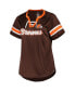 ფოტო #3 პროდუქტის Women's Brown Cleveland Browns Plus Size Original State Lace-Up T-shirt