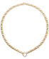 Фото #3 товара Macy's diamond Circle Stampato 18" Collar Necklace (1/6 ct. t.w.) in 14k Gold-Plated Sterling Silver