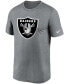 Фото #3 товара Men's Big and Tall Heathered Charcoal Las Vegas Raiders Logo Essential Legend Performance T-shirt