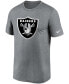 Men's Big and Tall Heathered Charcoal Las Vegas Raiders Logo Essential Legend Performance T-shirt