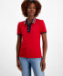 Фото #1 товара Women's Cotton Contrast Puff-Sleeve Polo