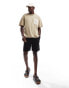 ONLY & SONS oversize t-shirt with crochet pocket in light brown