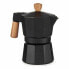 Фото #2 товара Кофеварка гейзерная электрическая Kinvara Italian Coffee Pot Wood Aluminium 150 мл (12 штук)