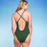 Фото #3 товара Women's Ribbed Plunge Front V-Wire One Piece Swimsuit - Shade & Shore Dark