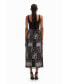 ფოტო #4 პროდუქტის Women's Pleated combination midi dress