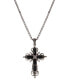 Фото #1 товара Silver-Tone Black Crystal Cross Necklace