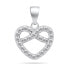 Heart-shaped silver set of pendant and earrings SET197W